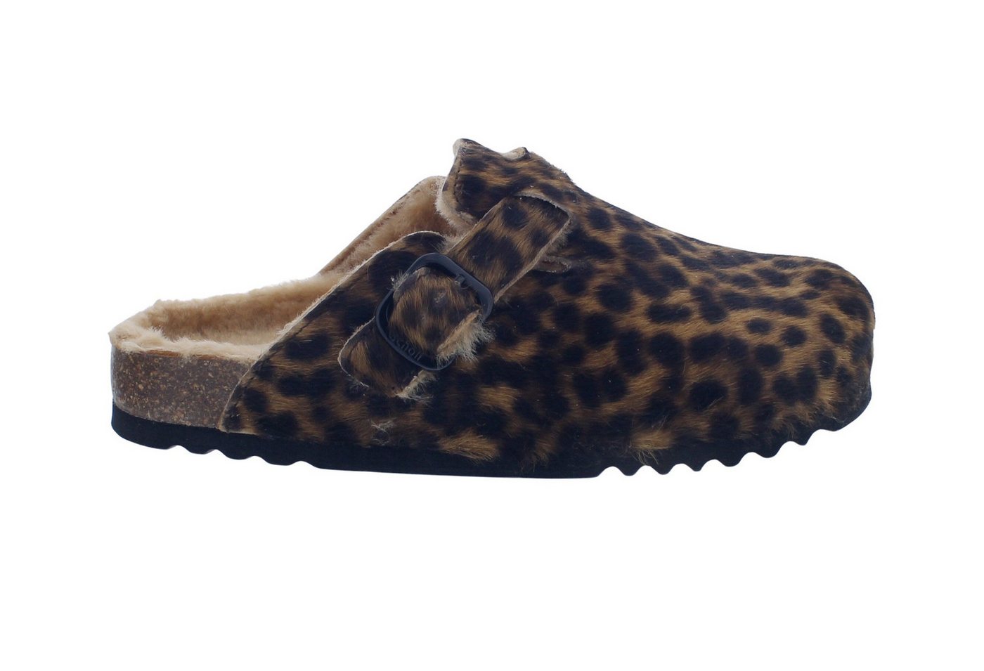 Scholl Fae New F Clog Yena (Animal Print) - Leder mit Felloptik Clog