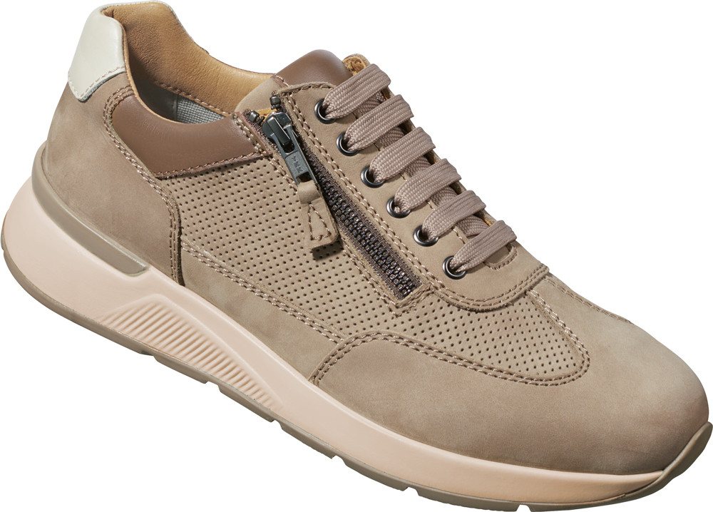 schumann und söhne Schnürschuh Seitlicher Reißverschluss für leichten Ein- und Ausstieg (beige)