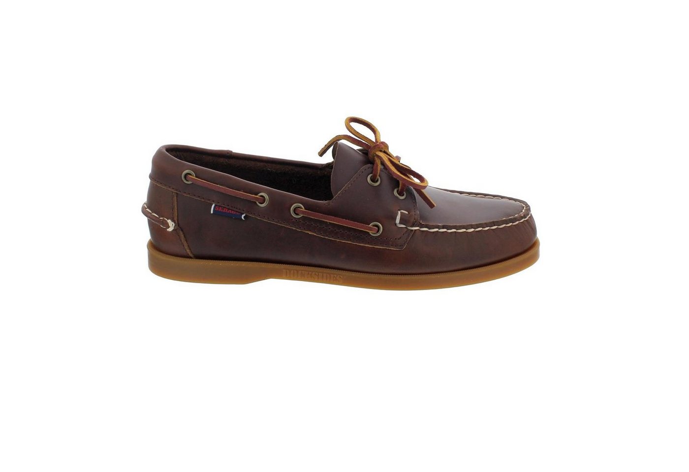 Sebago Docksides Men 70000G0-A20, Waxed Leather-Glattleder, Braun-Hone Bootsschuh