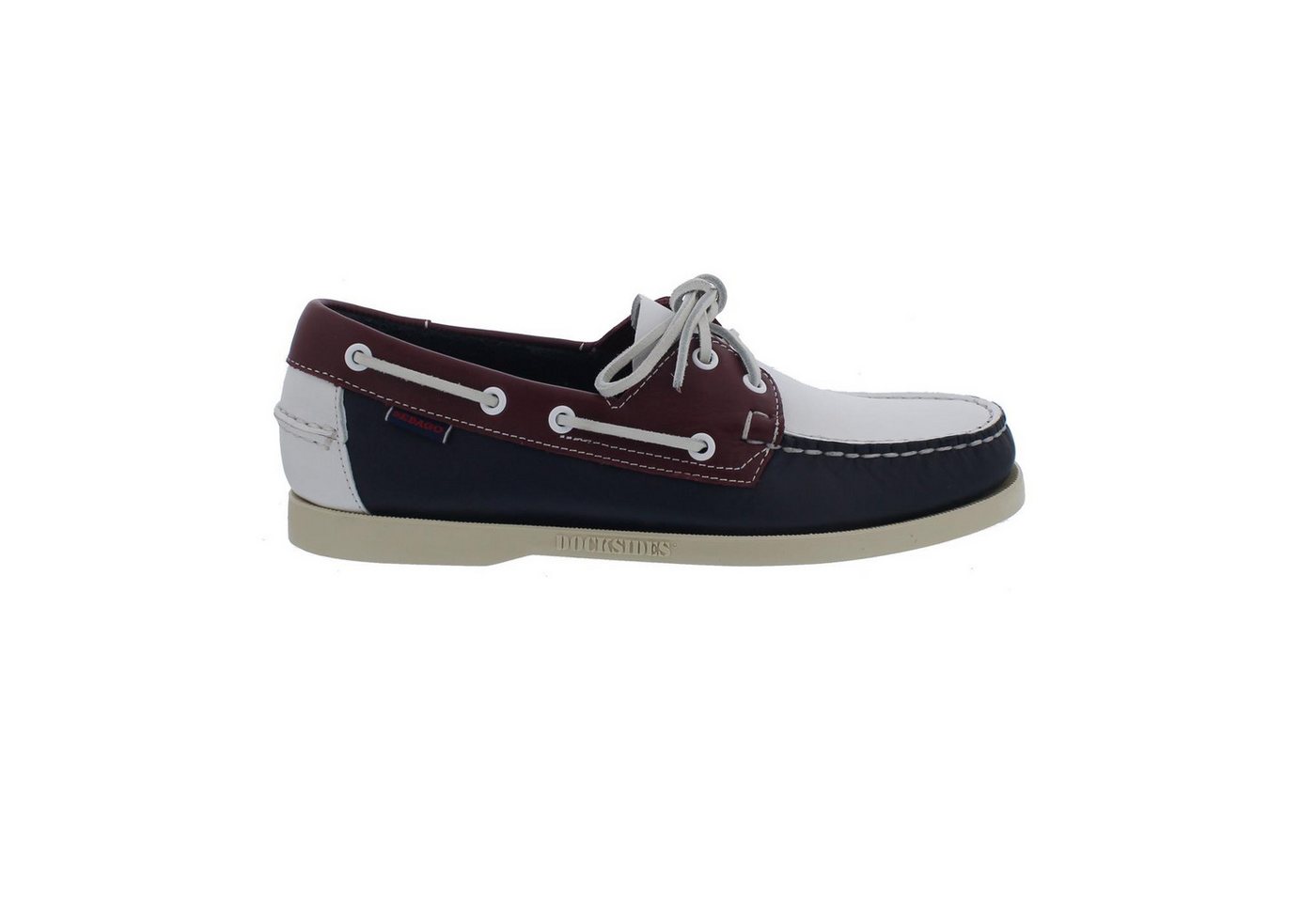 Sebago Spinnaker, Full-Grain Leather (Glattleder), Navy-Red-White, Men Bootsschuh