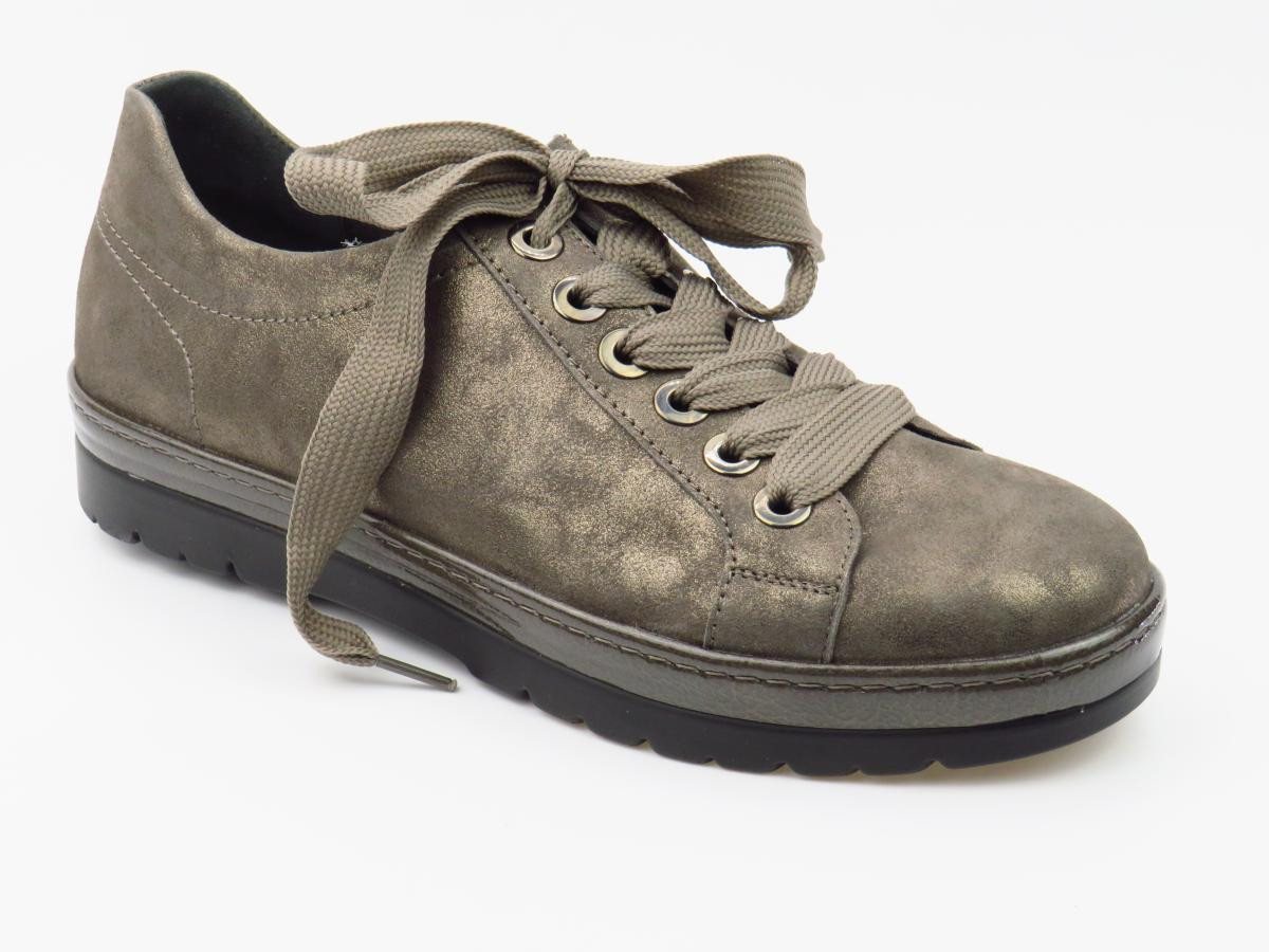 Semler Metall/Velour fango Schnürschuh