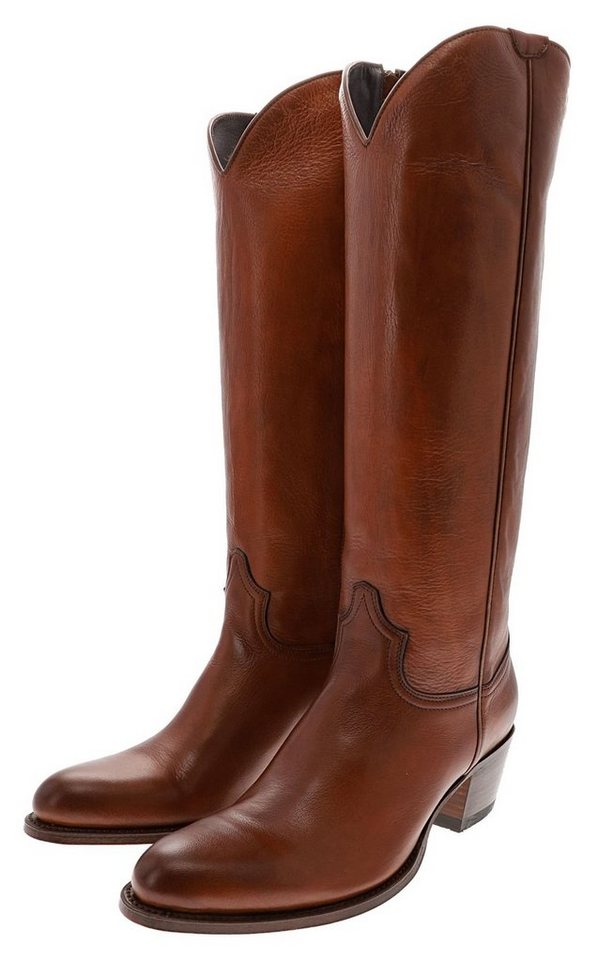 Sendra Boots 17384 Braun Cowboystiefel Rahmengenähte Damen Lederstiefel