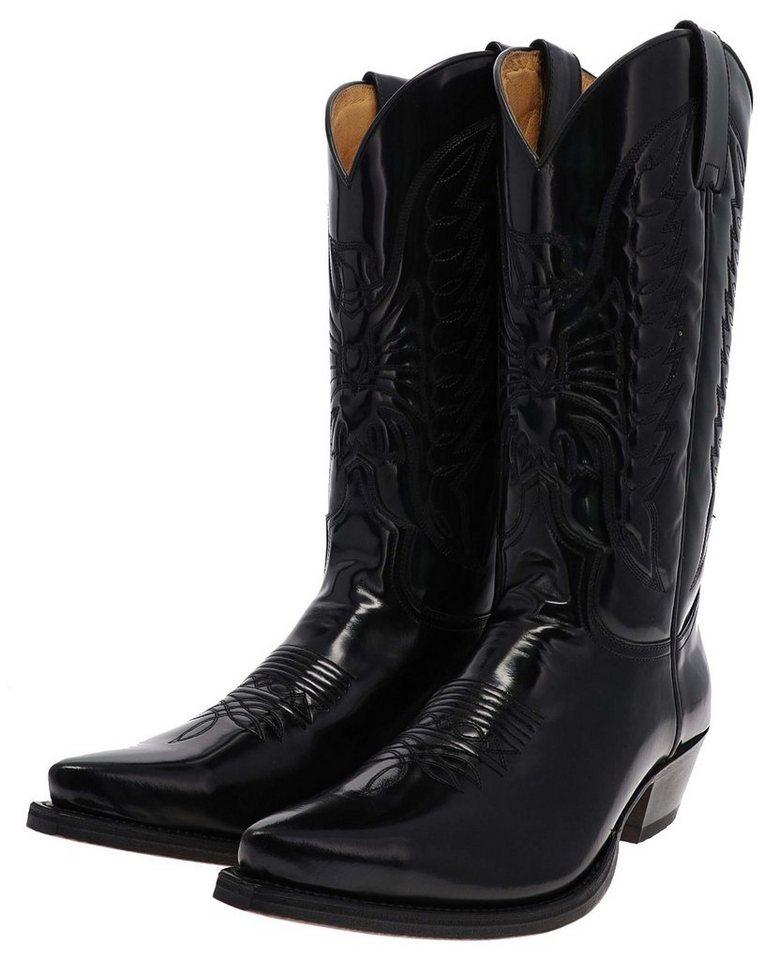 Sendra Boots CUERVO WEST 2073 Schwarz Cowboystiefel Rahmengenähte Unisex Westernstiefel.
