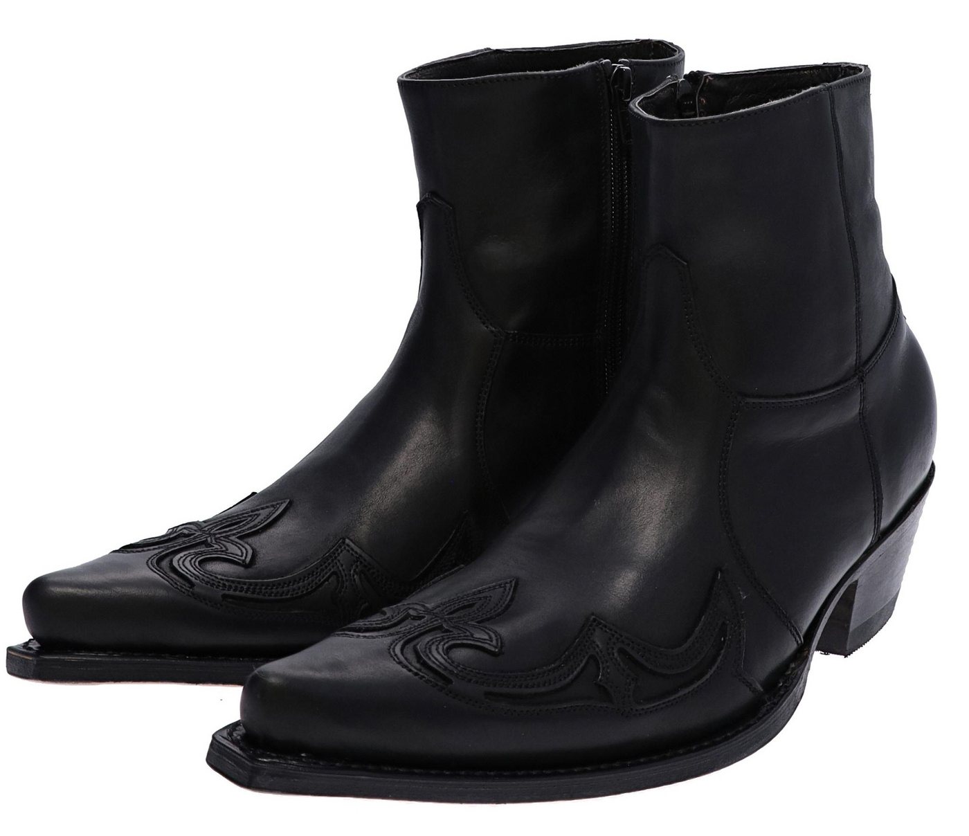 Sendra Boots JAVI 7783 Schwarz Westernstiefelette Rahmengenähte Westernstiefelette