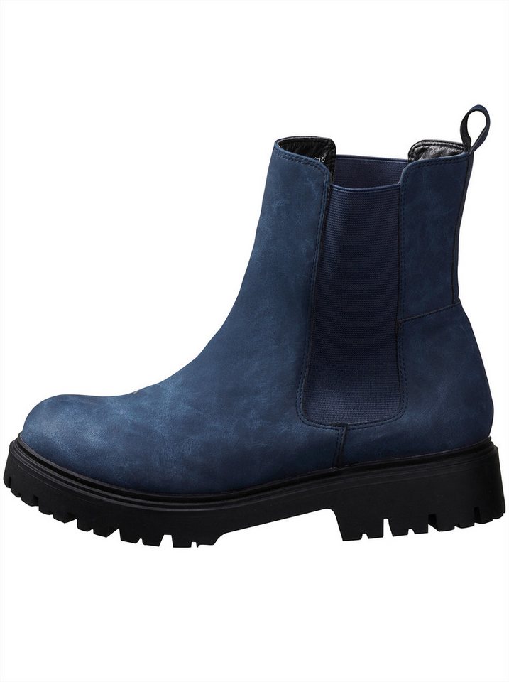 Sheego Ankleboots . Stiefelette Stretcheinsatz (blau)