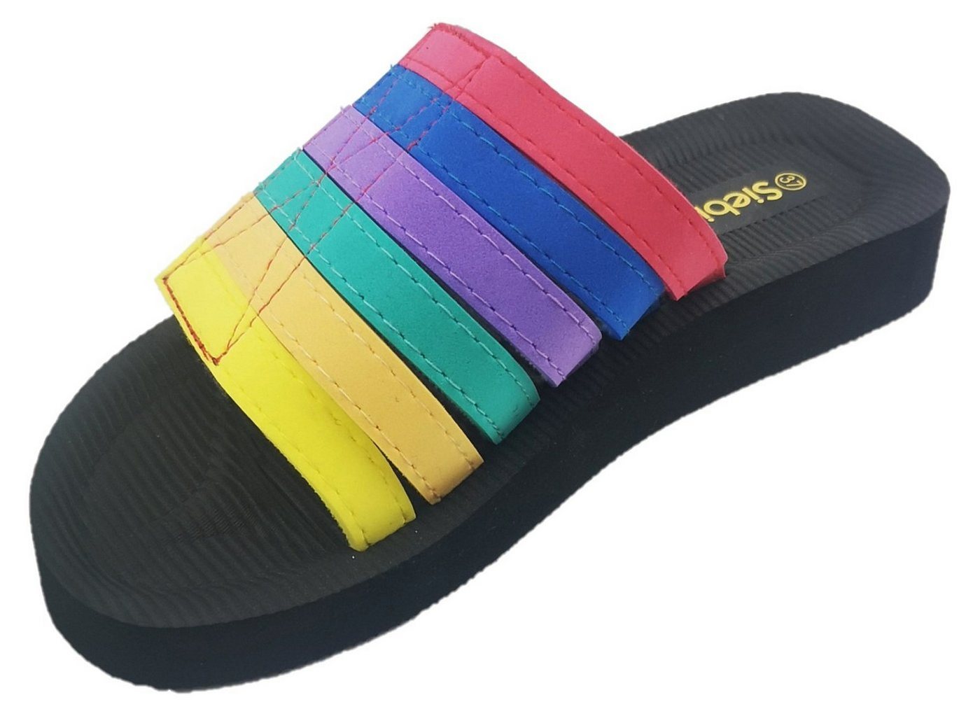 Siebi`s Beach multi Klett Bade- und Duschpantolette Klettverschluss Me Badeschuh