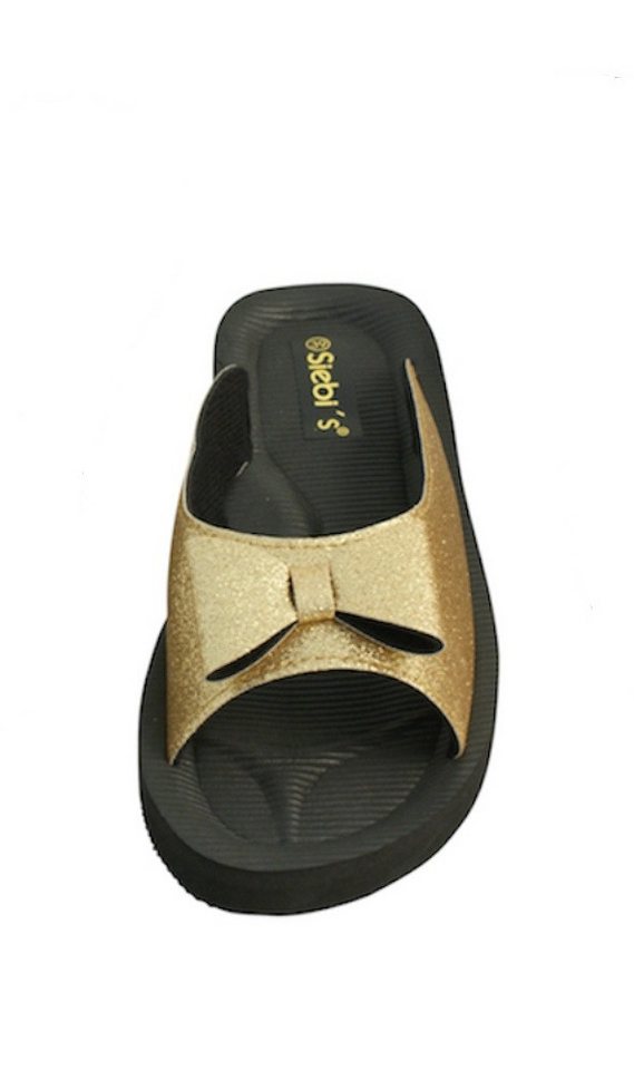 Siebi`s Siebi's BEACH GLITTER Luxus Badeschuhe Pantoletten Damen Schlappen