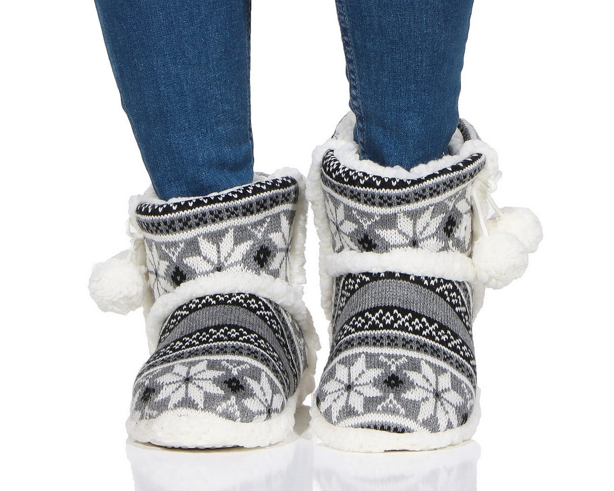 simaranda Damen 528 Hüttenschuhe zum Schlupfen