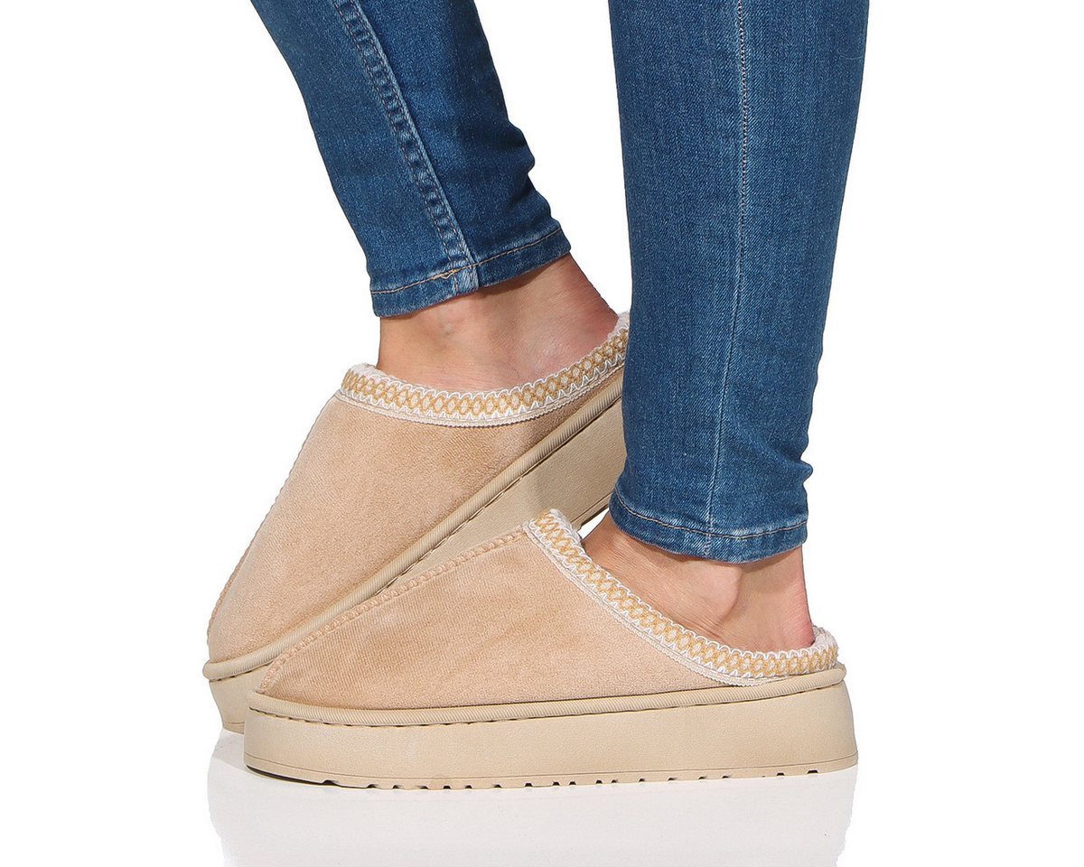 simaranda Damen Hausschuhe 860 40-41 Beige Hausschuh