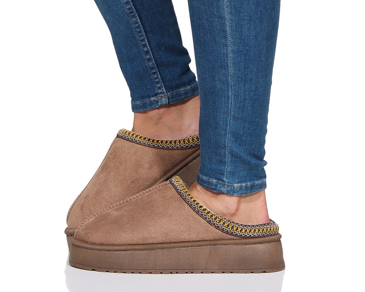simaranda Damen Hausschuhe 860 38-39 Taupe Hausschuh