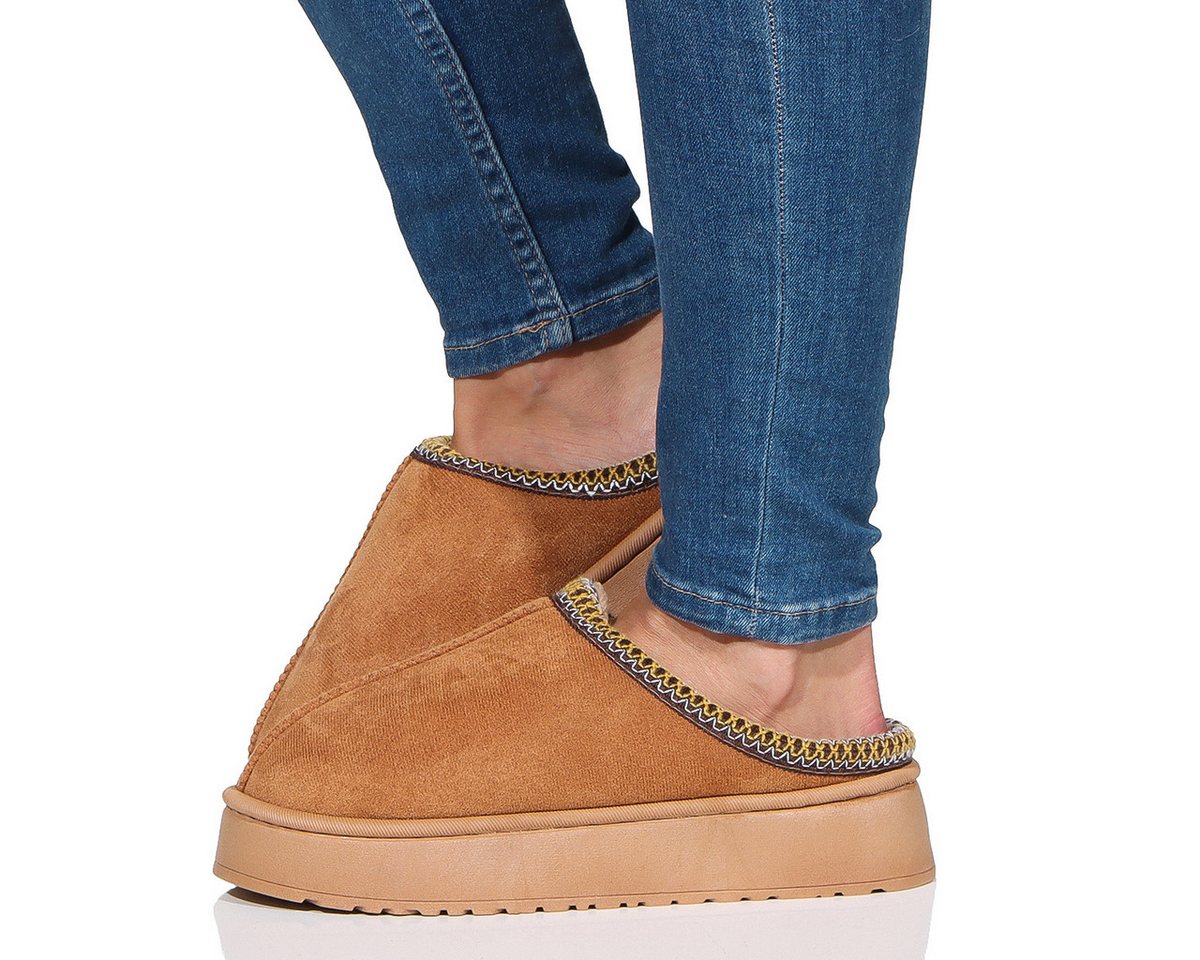 simaranda Damen Hausschuhe 860 42-43 Camel Hausschuh