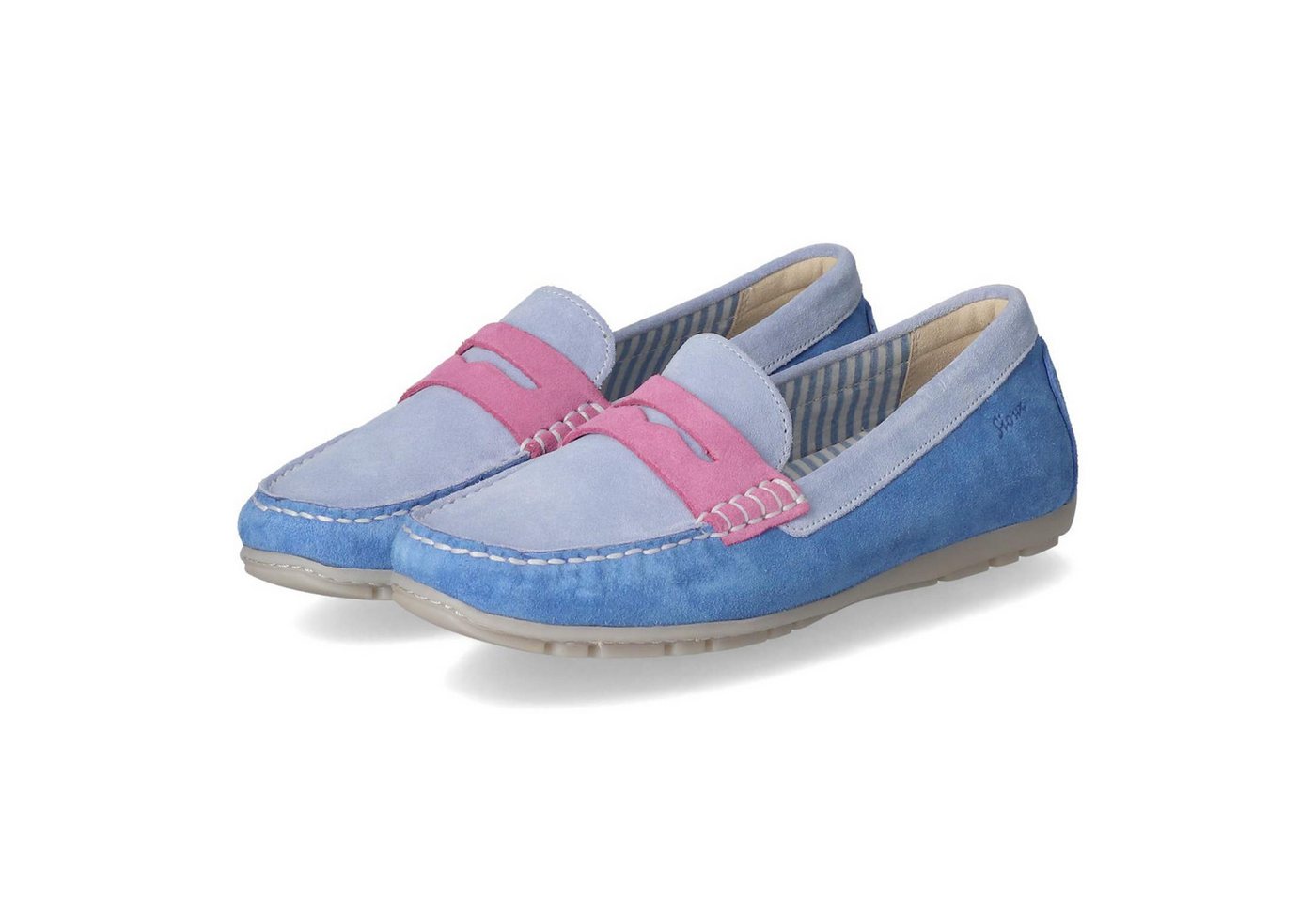 Sioux 40953 Damen Rauleder blau Slipper