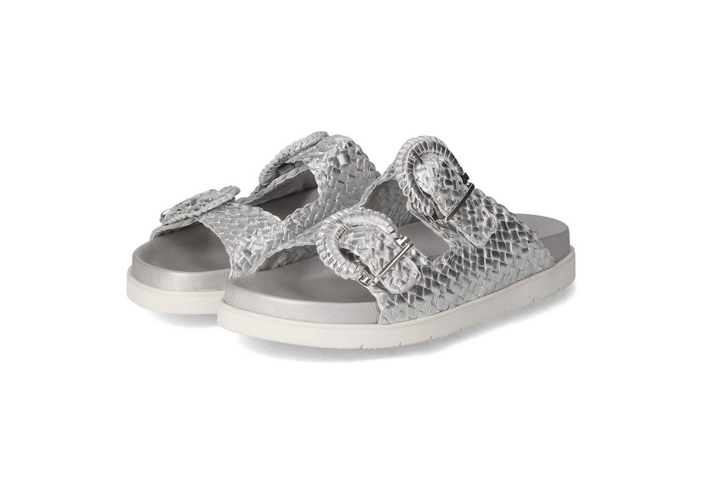 Sioux 41114 Damen Glattleder silver Pantolette