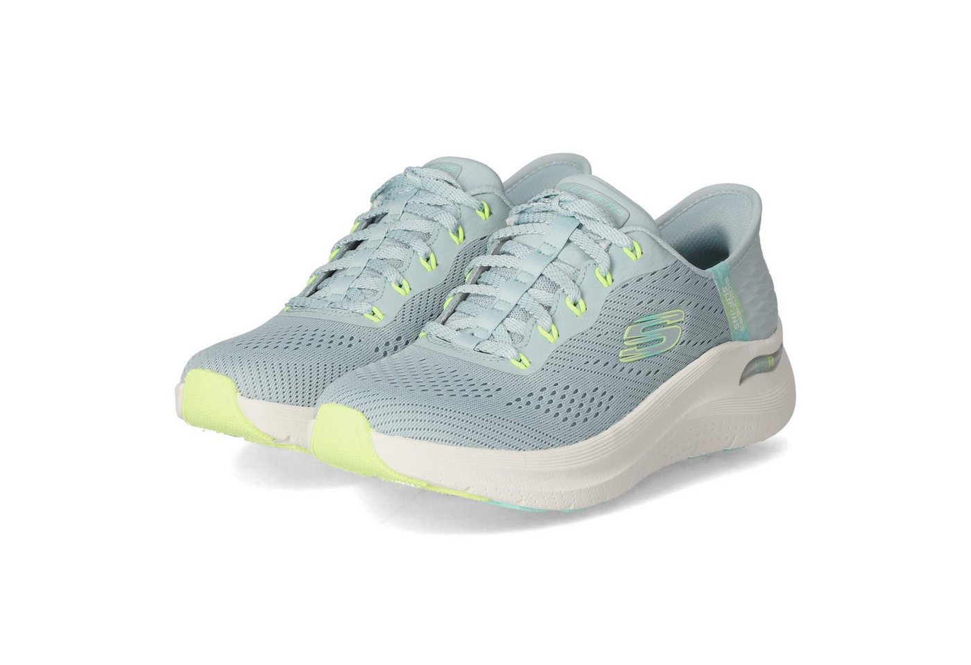 Skechers 150066 BLLM Damen Textil gruen Schnürschuh