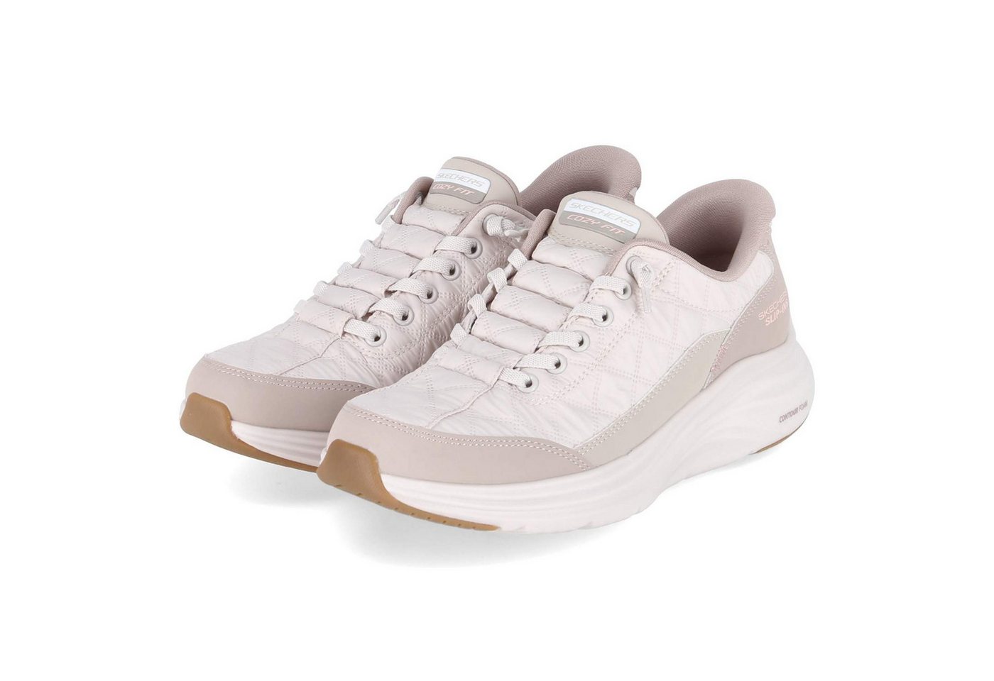 Skechers 150404 NTTP Damen Textil & Synthetik beige-kombi Schnürschuh