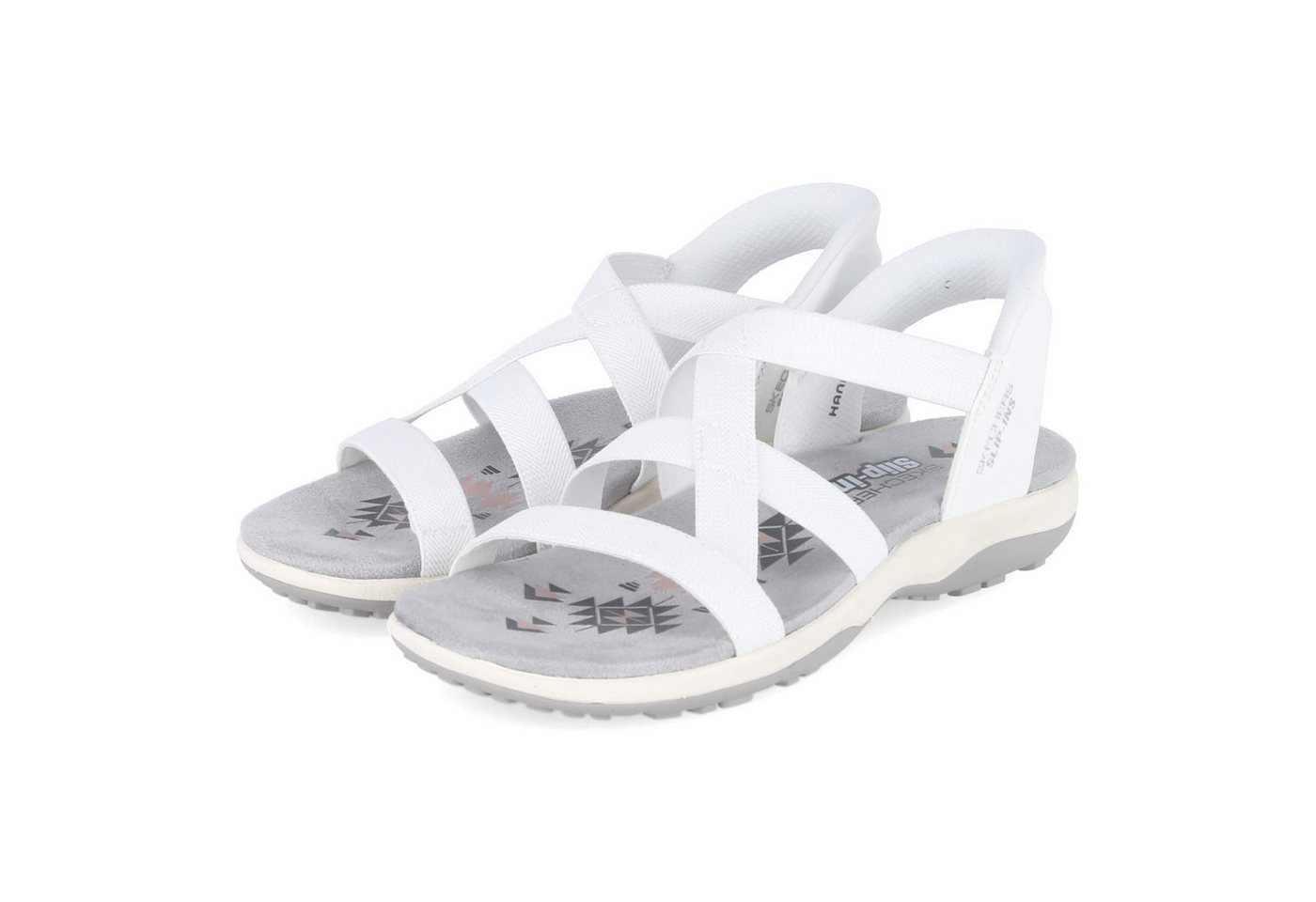 Skechers 163460 WHT Damen Textil & Synthetik weiss Sandalette