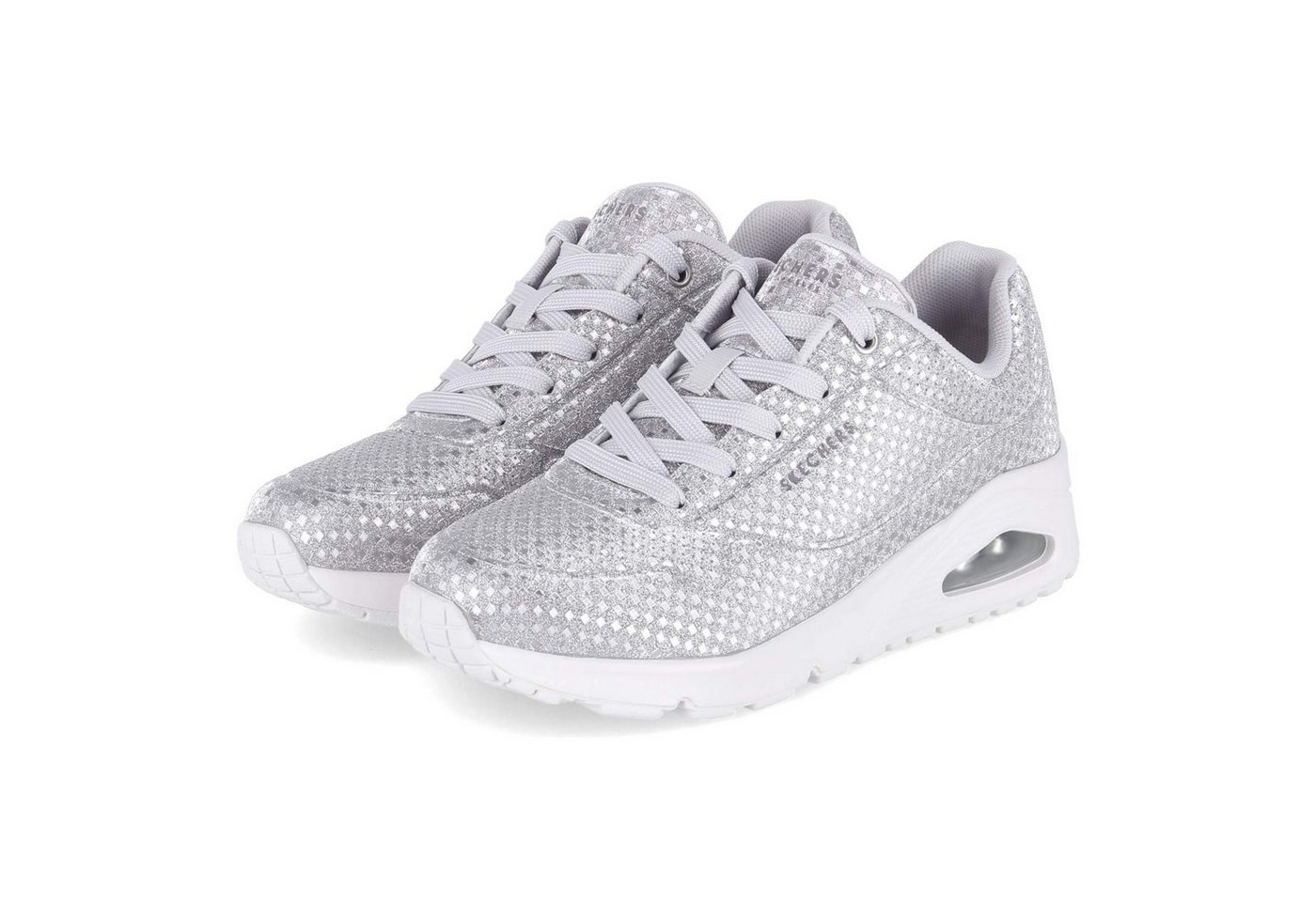 Skechers 177162 SIL Damen Synthetik silber/platin Schnürschuh