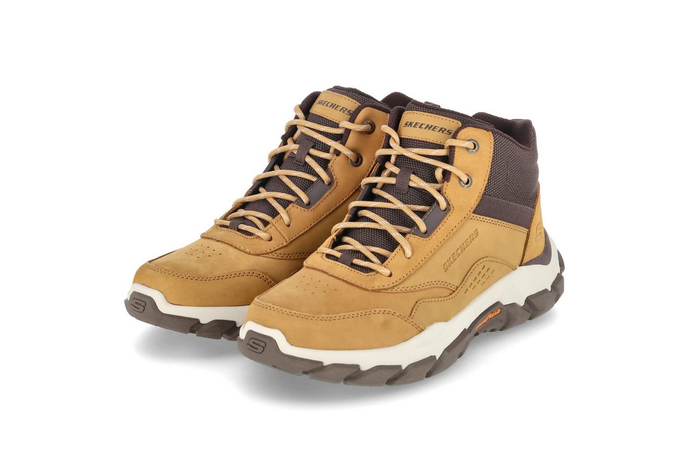 Skechers 205587 WTN Herren Leder und Synthetik beige Schnürstiefel