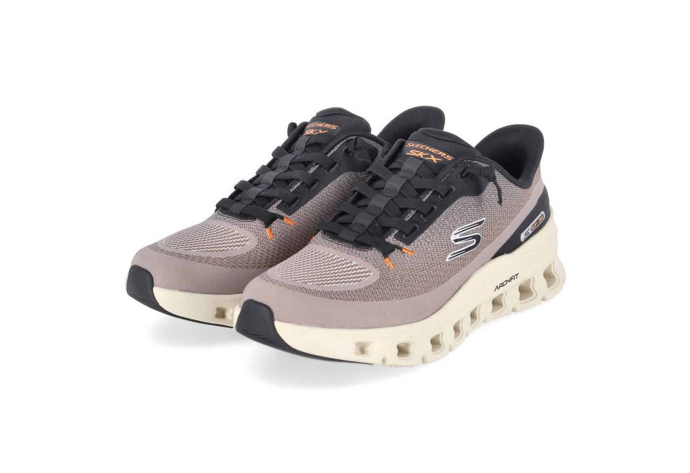Skechers 233110 TPBK Herren Textil taupe Schnürschuh