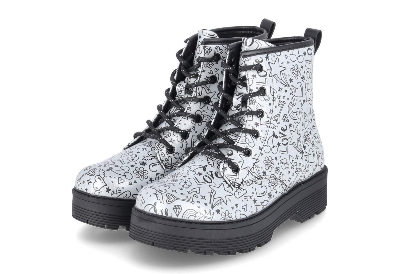 Skechers 303408L SLBK Mädchen Synthetik silber/platin Winterstiefel