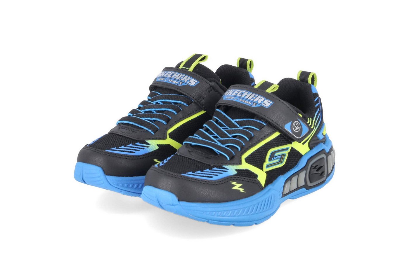 Skechers 400151L BBLM Jungen Textil & Synthetik schwarz-kombi Slipper