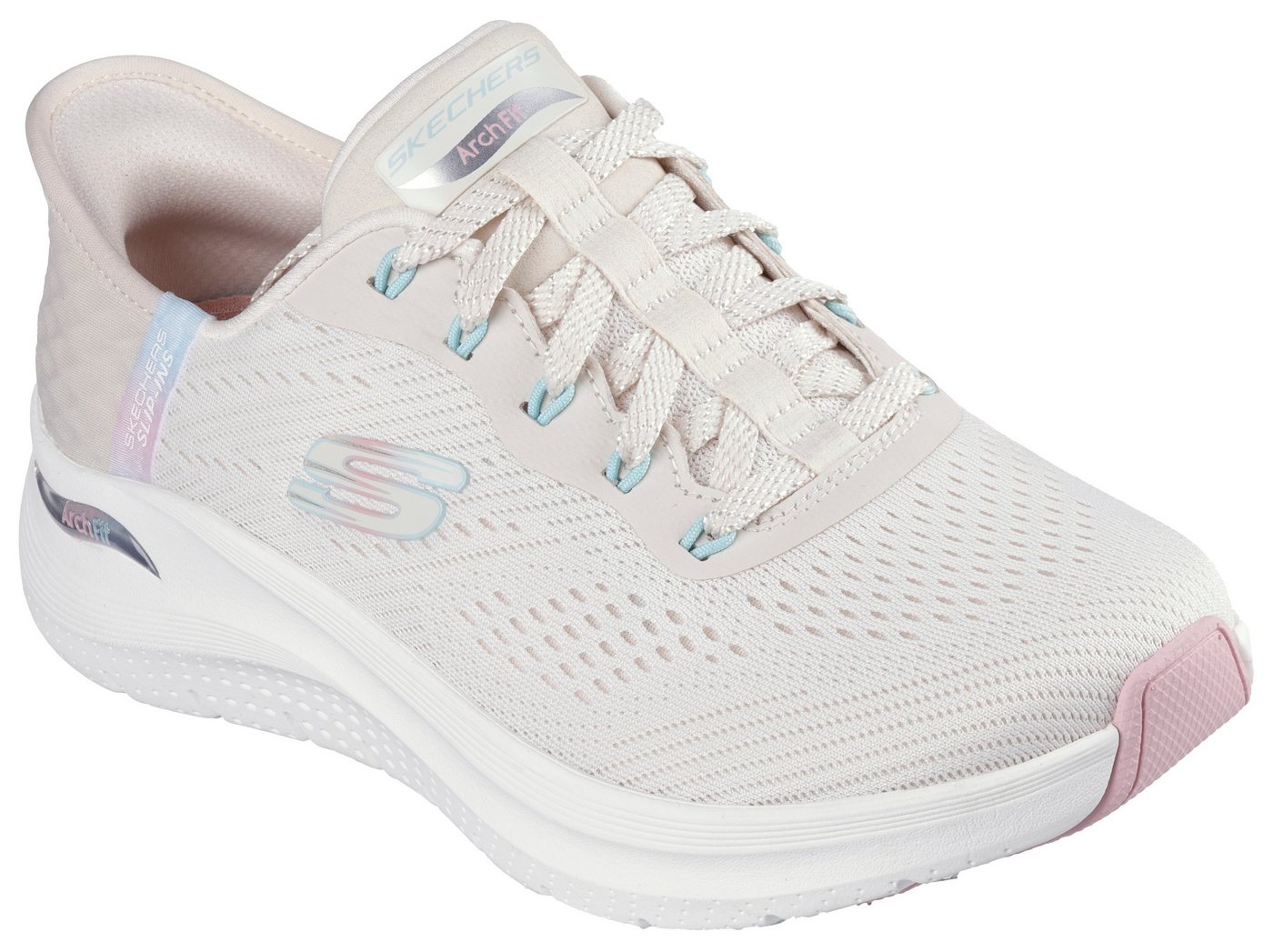 Skechers ARCH FIT 2.0-EASY CHIC Slip-On Sneaker, Schlupfschuh, Vegan mit elastischer Bungee Schnürung