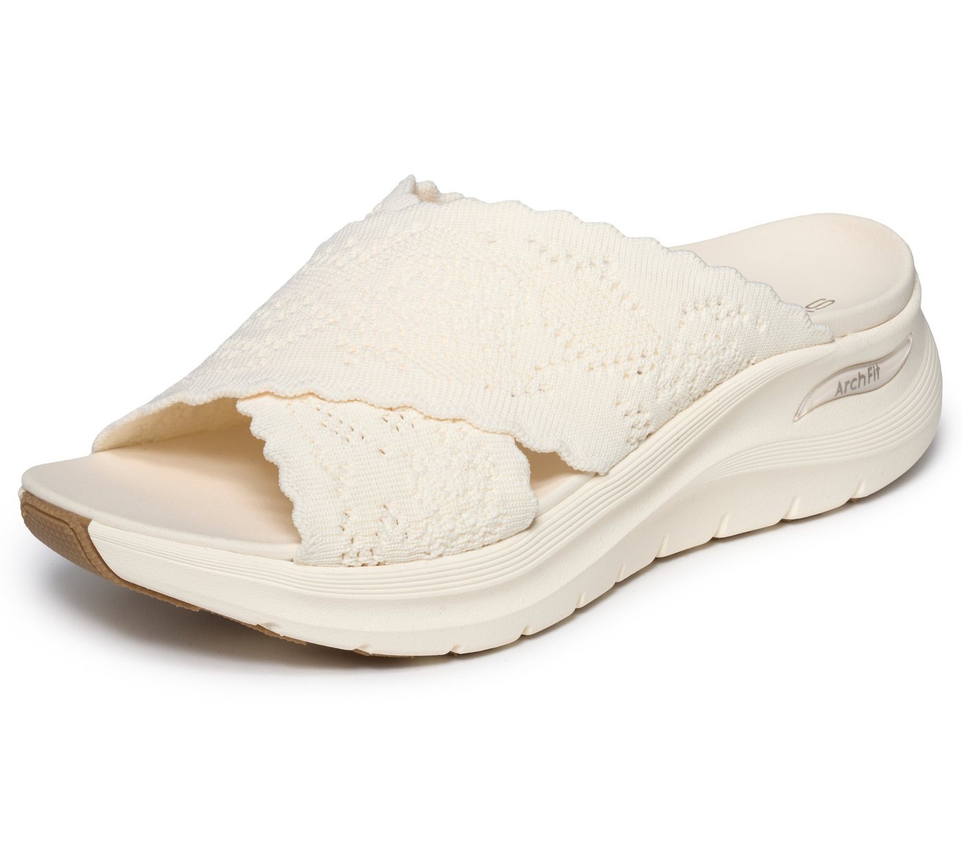 Skechers ARCH FIT 2.0 SANDAL- Pantolette Sandale, Sommerschuh, Strandschuh in veganer Machart (beige)