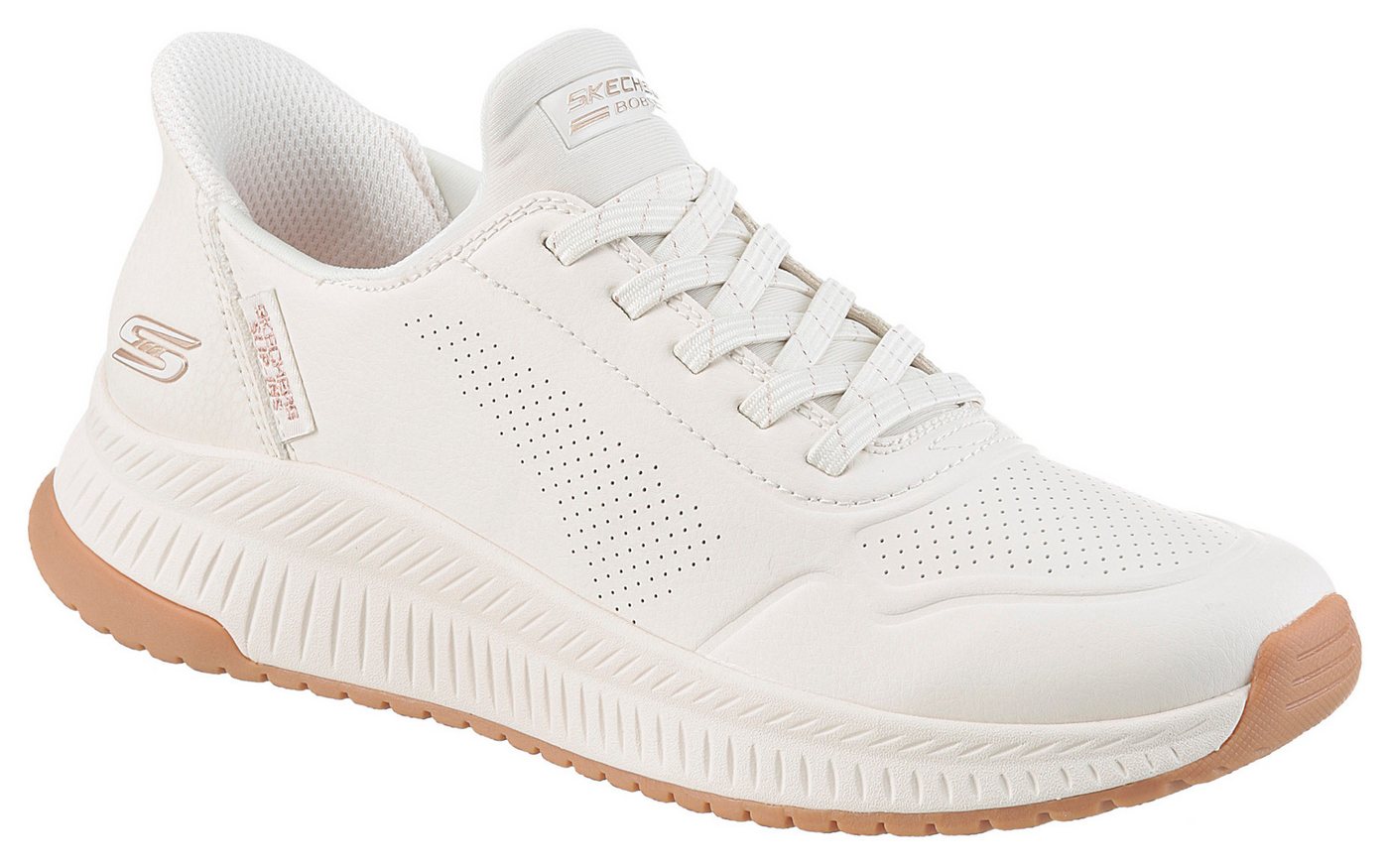 Skechers BOBS SQUAD 4 Slip-On Sneaker Slipper, Freizeitschuh mit Slip-ins zum Schlupfen (weiß)