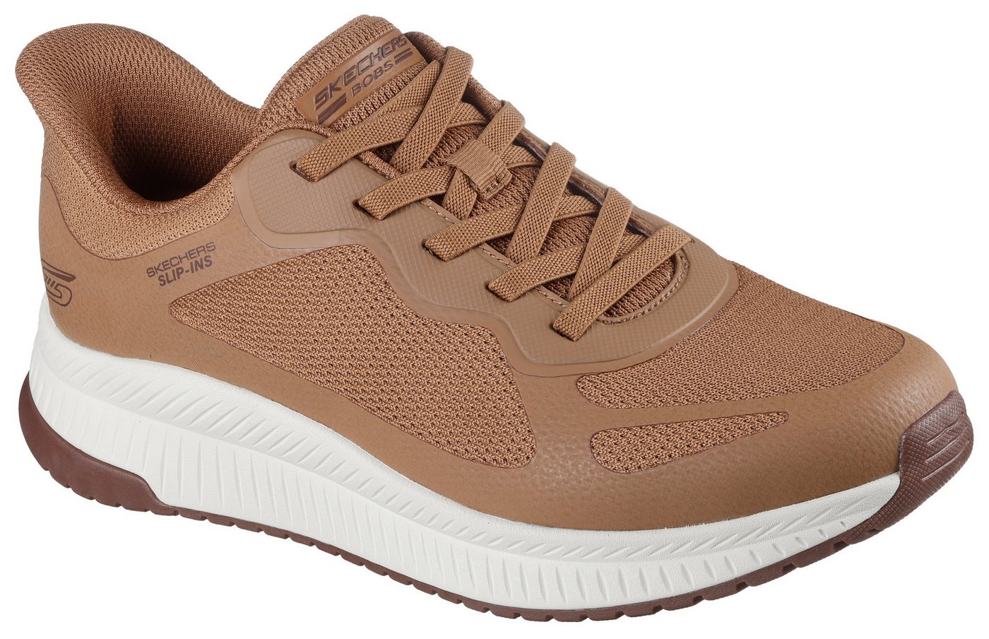 Skechers BOBS SQUAD 4 Slip-On Sneaker Trainingsschuh, Sneaker, Schnürschuh zum einfachen reinschlupfen (braun)