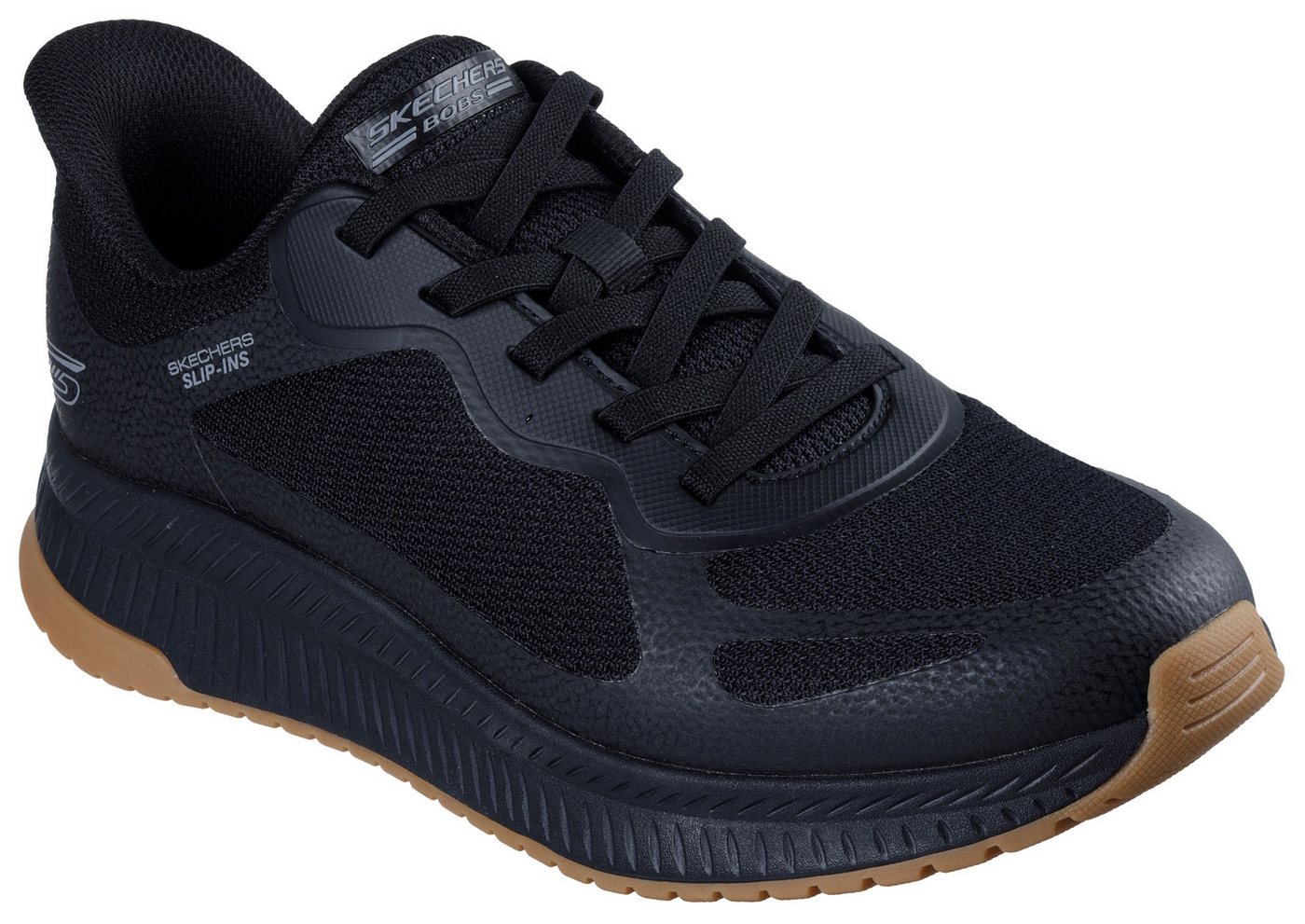Skechers BOBS SQUAD 4 Slip-On Sneaker Trainingsschuh, Sneaker, Schnürschuh zum einfachen reinschlupfen (schwarz)