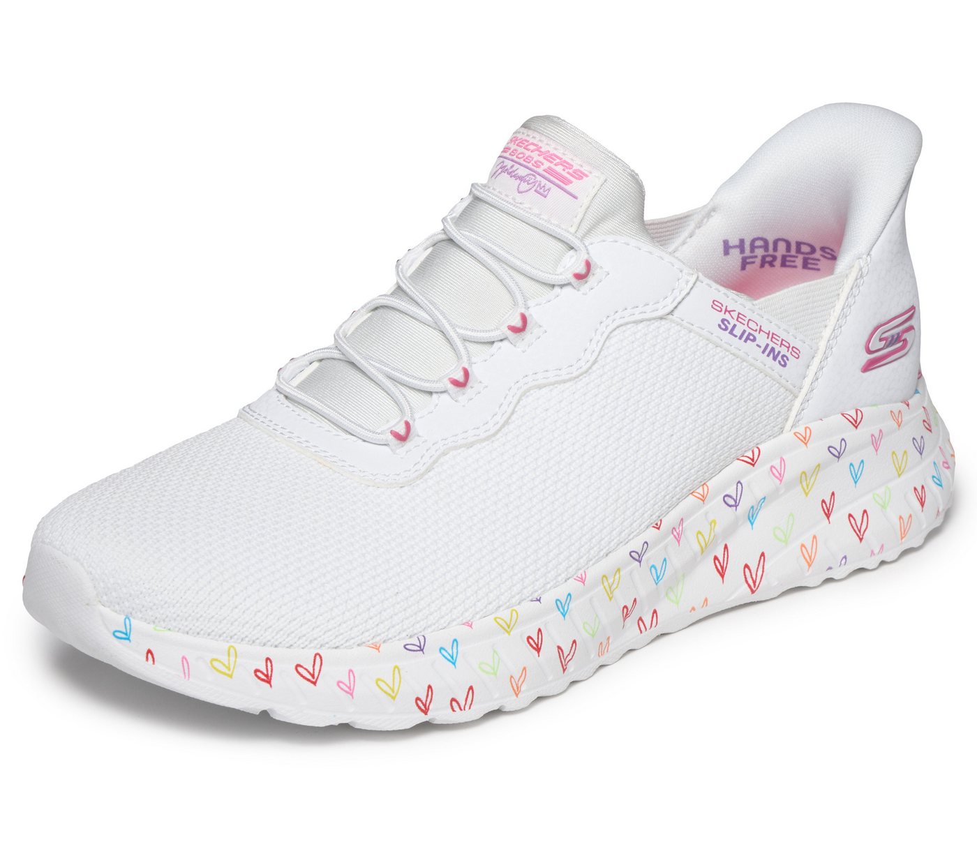 Skechers BOBS SQUAD CHAOS Slip-On Sneaker Freizeitsneaker, Slipper, Schlupfschuh mit Memory Foam-Innensohle (weiß)