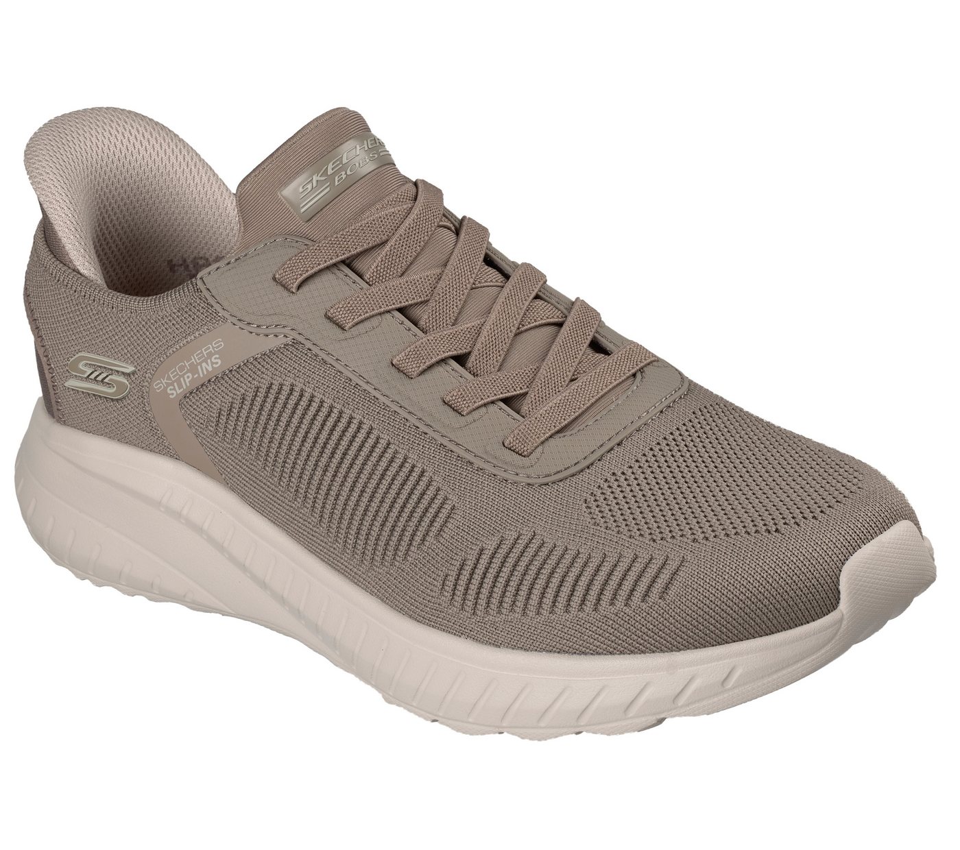 Skechers BOBS SQUAD CHAOS-SOLID STEP Slip-On Sneaker Schlupfschuh, Slipper, Sneaker zum Schlupfen (beige)