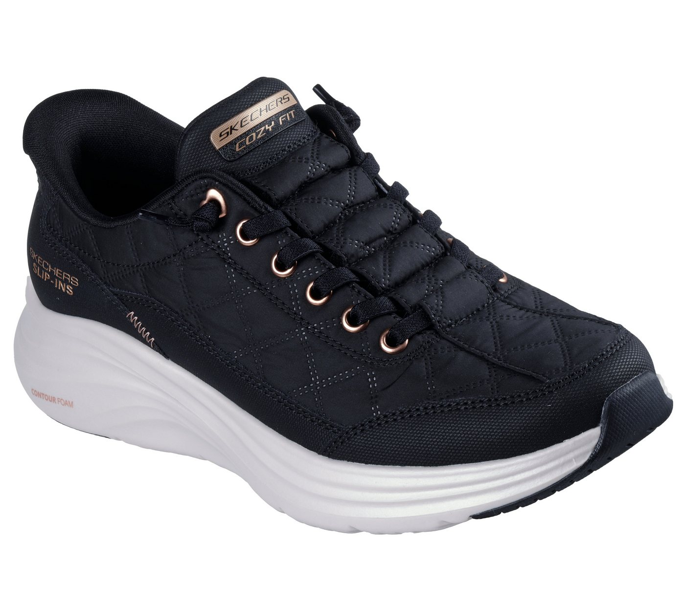 Skechers CONTOUR FOAM-GOLDEN HOUR Slip-On Sneaker Slipper, Freizeitschuh, Schlupfschuh mit Slip-Ins Funktion