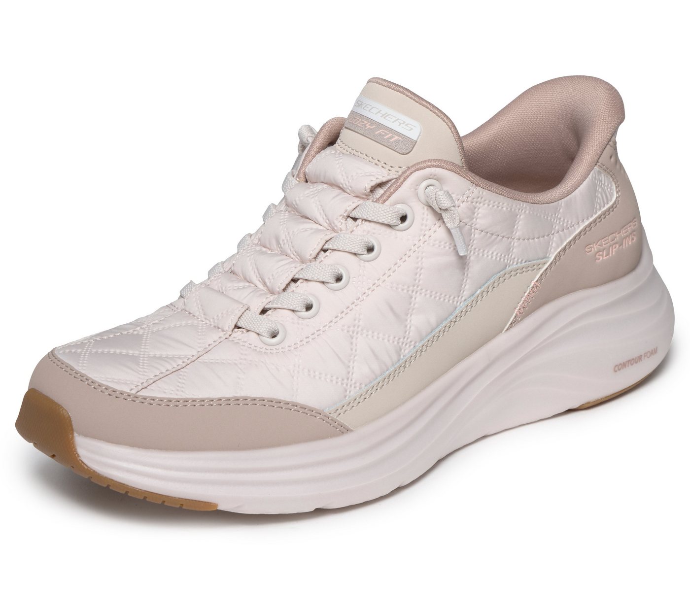 Skechers Contour Foam - Cozy Fit Slip-On Sneaker Slipper mit Handsfree Slip-ins und gestepptem Cozy Fit™-Mesh