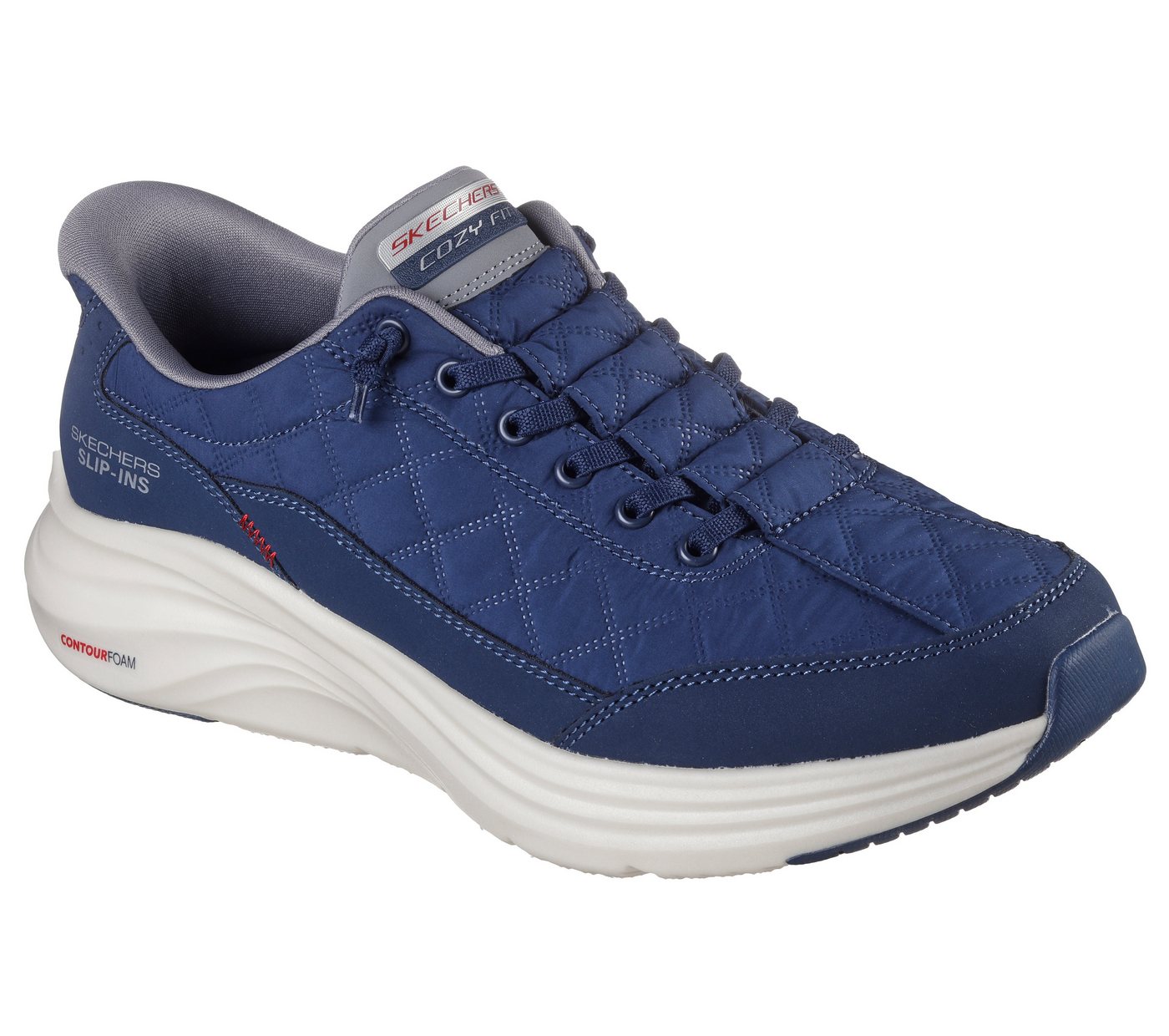 Skechers CONTOUR FOAM Slip-On Sneaker Slipper, Schnürschuh in veganer Verarbeitung (blau/grau)
