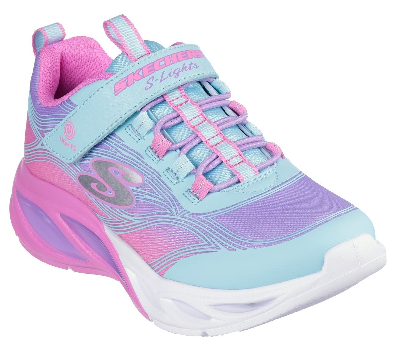 Skechers COSMIC GLOW LIGHTS Sneaker Klettschuh mit Glitzer, Größenschablone zum Download