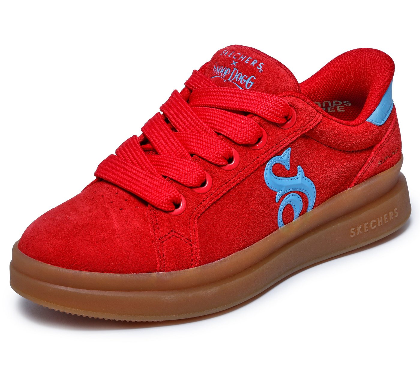 Skechers COURTSIDE-CALI GIRLZ Sneaker Basket-Sneaker, Schnürschuh mit Slip-Ins Funktion (blau/rot)