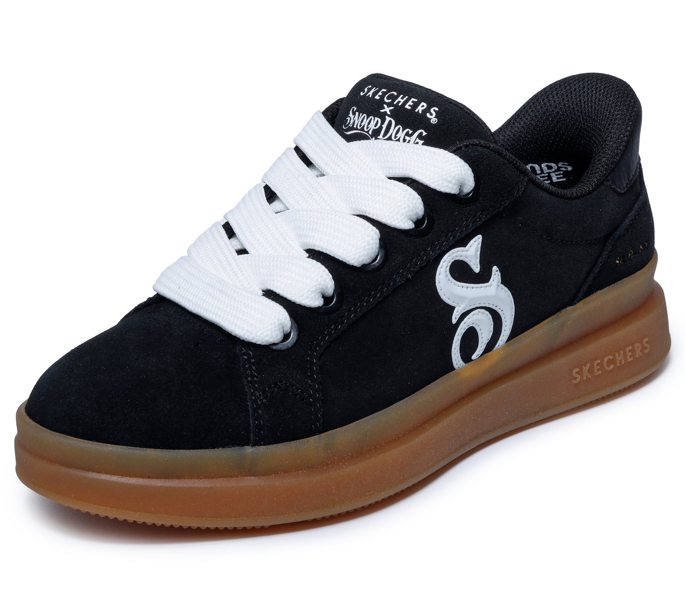 Skechers COURTSIDE-CALI GIRLZ Sneaker Basket-Sneaker, Schnürschuh mit Slip-Ins Funktion (schwarz/weiß)
