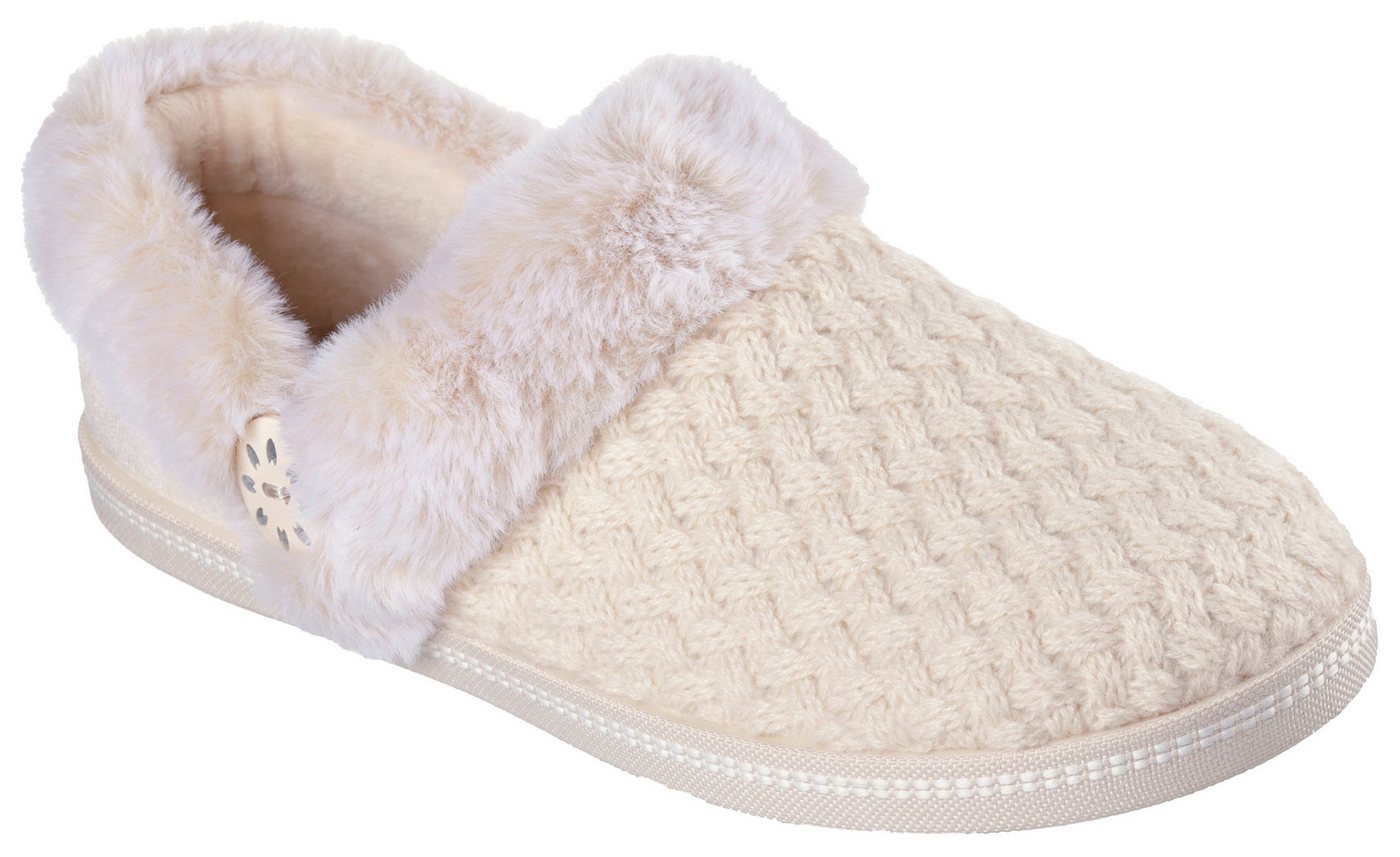 Skechers COZY CAMPFIRE Plüsch Hausschuhe Pantoffel, Slipper mit Warmfutter (beige)