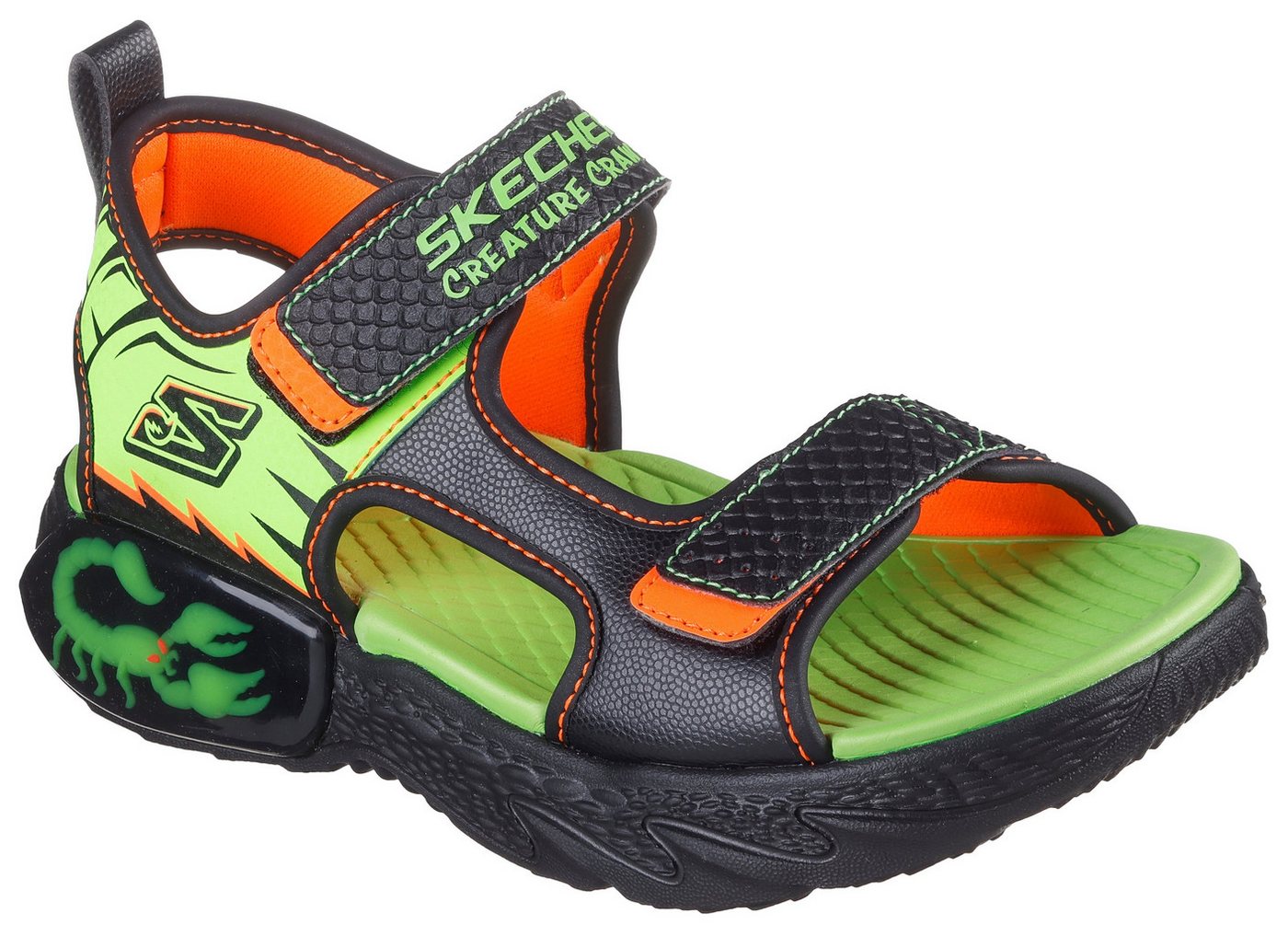Skechers CREATURE-SPLASH Sandale, Klettsandale mit coolem Motiv, Größenschablone zum Download