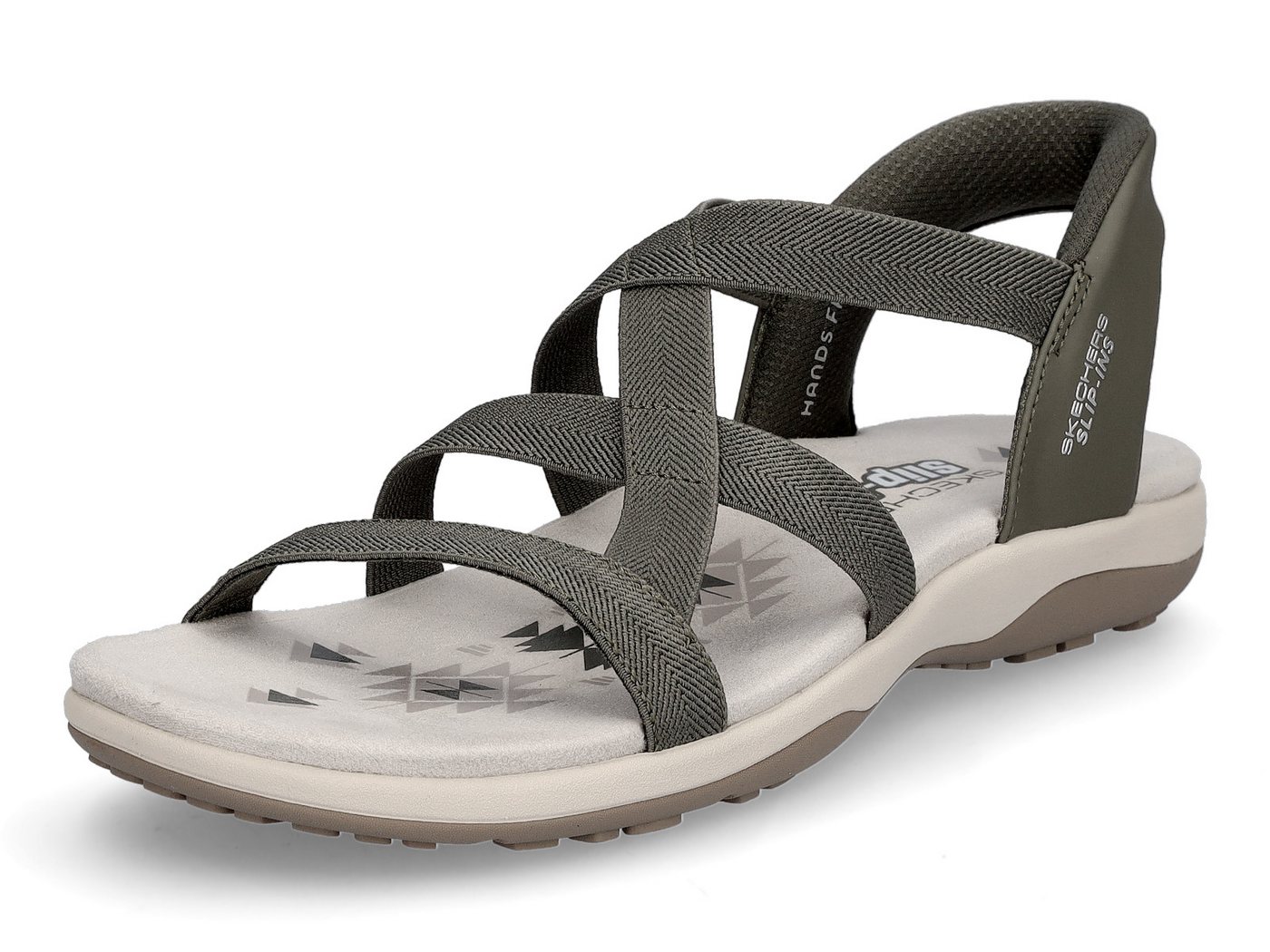 Skechers Damen Sandale Reggae Slim Stretch Flex oliv Sandale