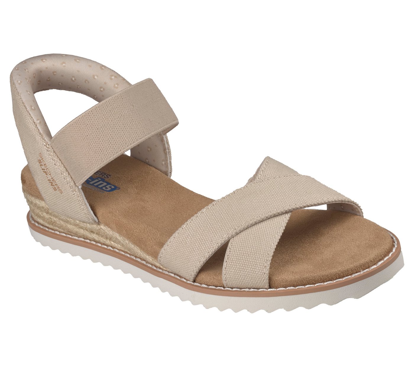 Skechers DESERT KISS-GOLDEN LILY Sandale Sommerschuh, Urlaubsschuh, Sandalette mit Memory Foam