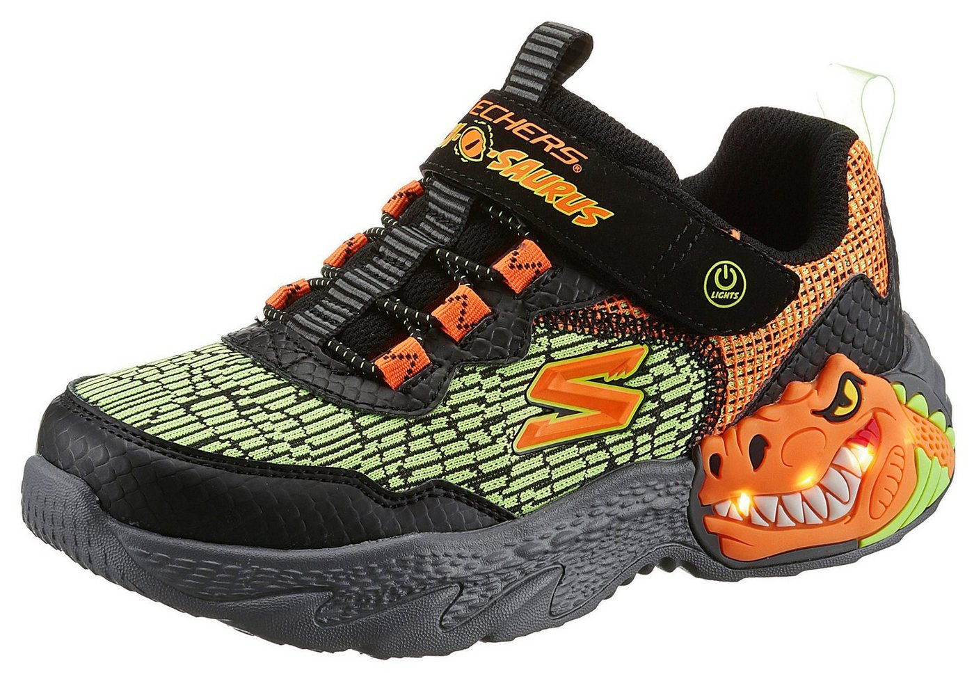 Skechers DINO-LIGHTS- Sneaker, Freizeitschuh mit Blinkfunktion, Größenschablone zum Download
