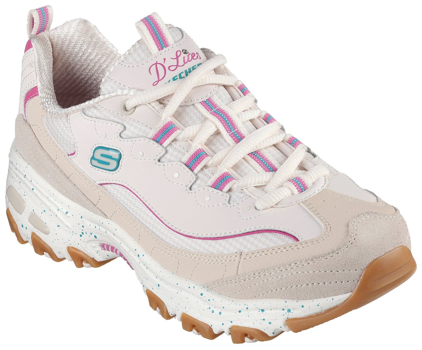 Skechers D'LITES-BOLD VIEWS Sneaker, Freizeitschuh, Halbschuh, Schnürschuh mit Air-Cooled Memory Foam