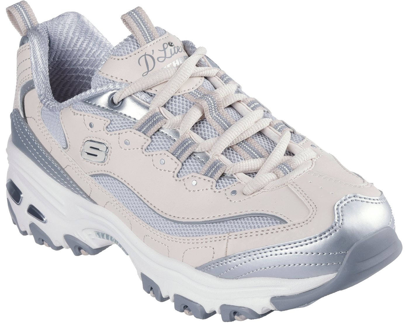 Skechers D'LITES-CHROMATIC Sneaker, Plateausneaker, Schnürschuh mit Metallic Einsätzen