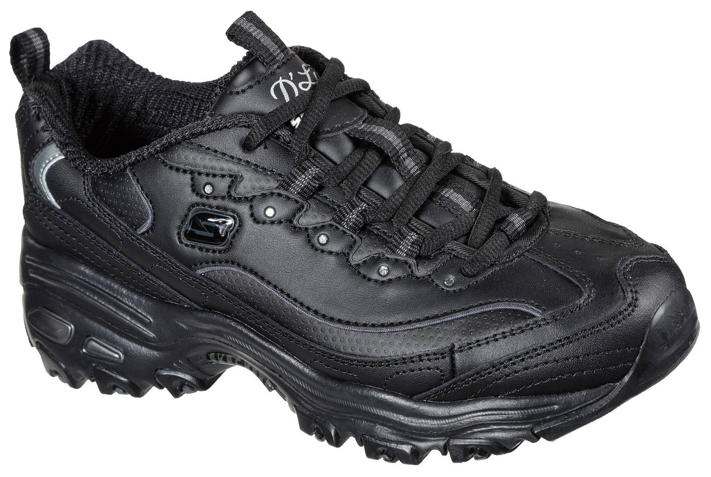 Skechers D´Lites-Fresh Start Sneaker Freizeitschuh, Halbschuh, Schnürschuh mit Bio-Dri-Ausstattung (schwarz)