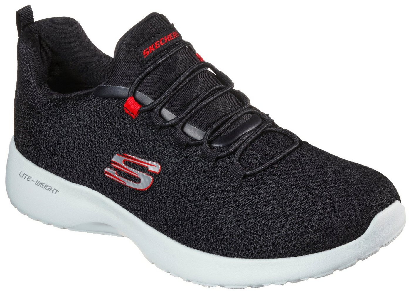 Skechers DYNAMIGHT Slip-On Sneaker Slipper, Freizeitschuh, Trainingschuh mit Memory Foam-Innensohle (rot/schwarz)