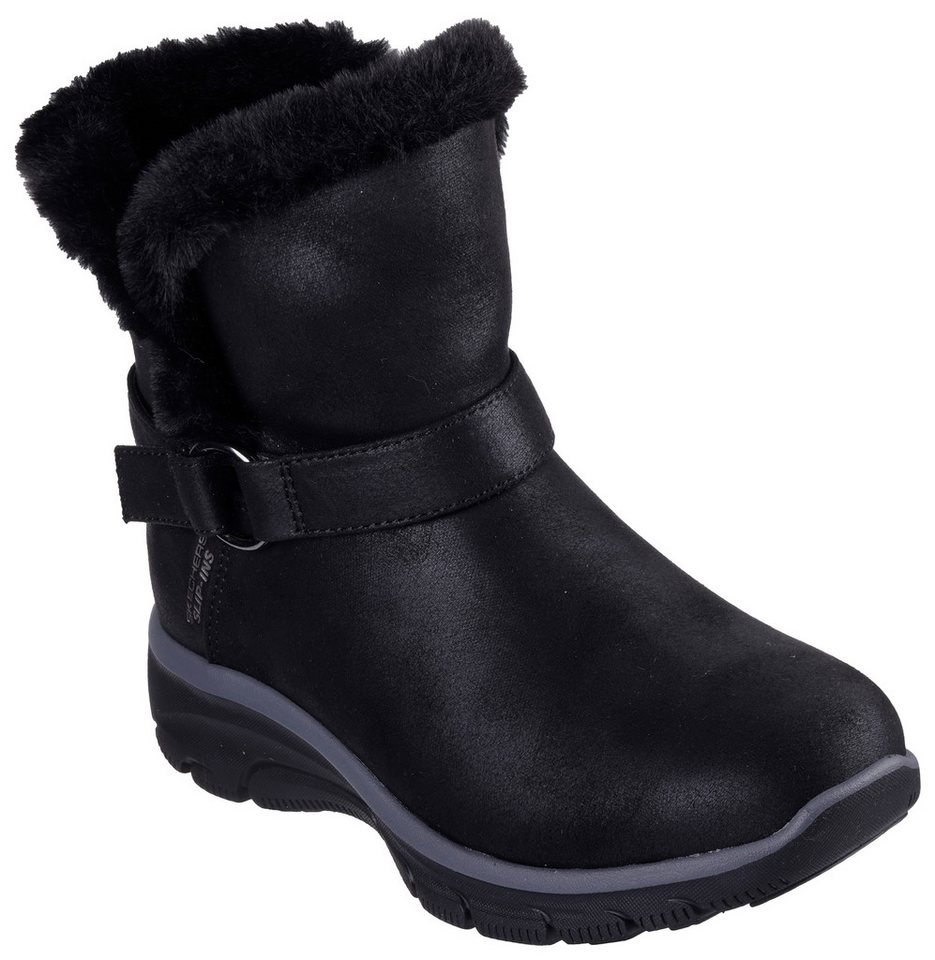 Skechers EASY GOING-DREAMERS MOVE Winterstiefel Schlupfstiefel, Snowboots, Winterschuh mit Slip-Ins Schafteinstieg (schwarz)