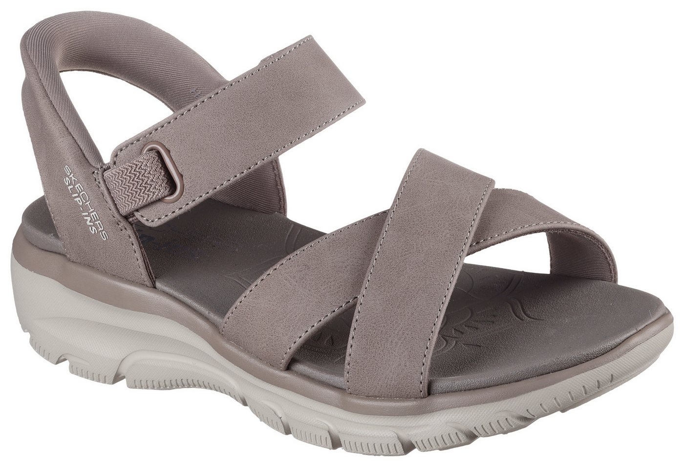 Skechers EASY GOING-SOMEWHERE SUNNY Sandale, Schlupfschuh, Plateausandale mit Slip-ins Funktion