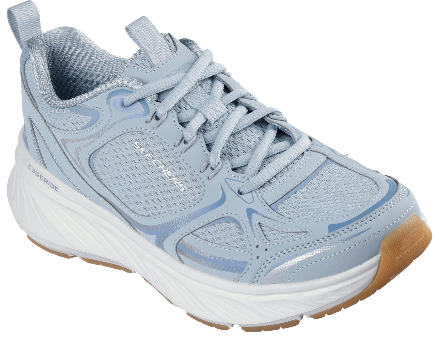 Skechers EDGERIDE-SILVER ECLIPSE Sneaker Retro Sneaker, Schnürschuh, Sportschuh mit Metallic-Besätzen (blau)
